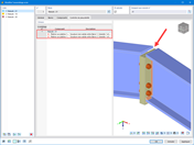 Message d'erreur lors de la vérification de l'assemblage | Assemblages acier pour RFEM 6