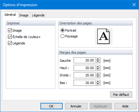 Options d’impression, Général