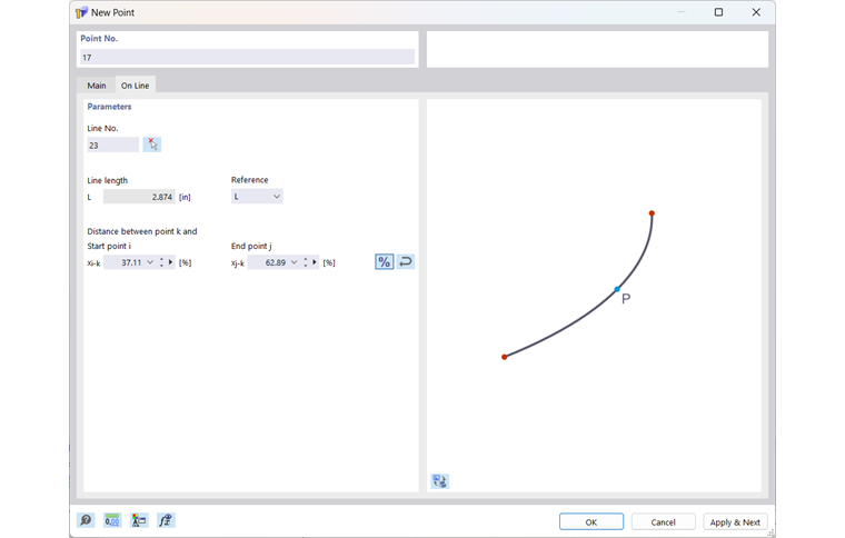Définir le point sur la ligne