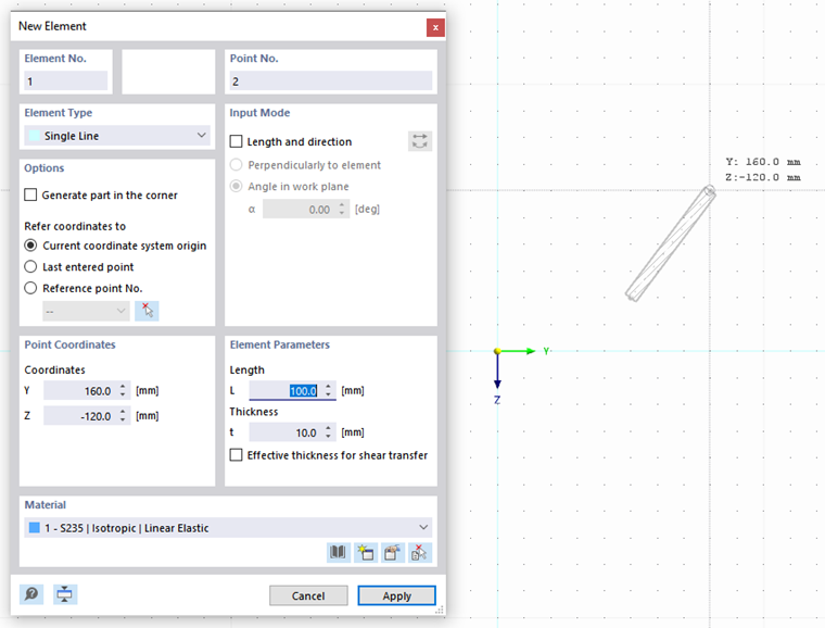 Définir graphiquement l’élément