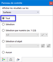 Restauration de la sélection dans le panneau de contrôle