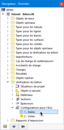 Configurations de calcul pour l'ELU