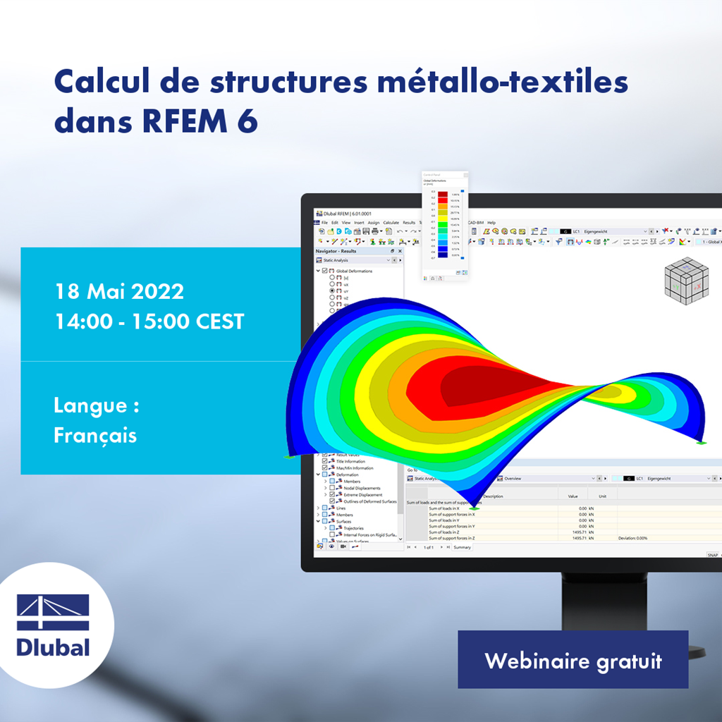 Calcul de structures métallo-textiles dans RFEM 6