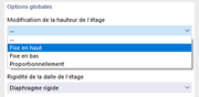 Modification de la hauteur de l'étage