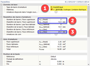 Définition des barres d'armatures des faces supérieure et inférieure