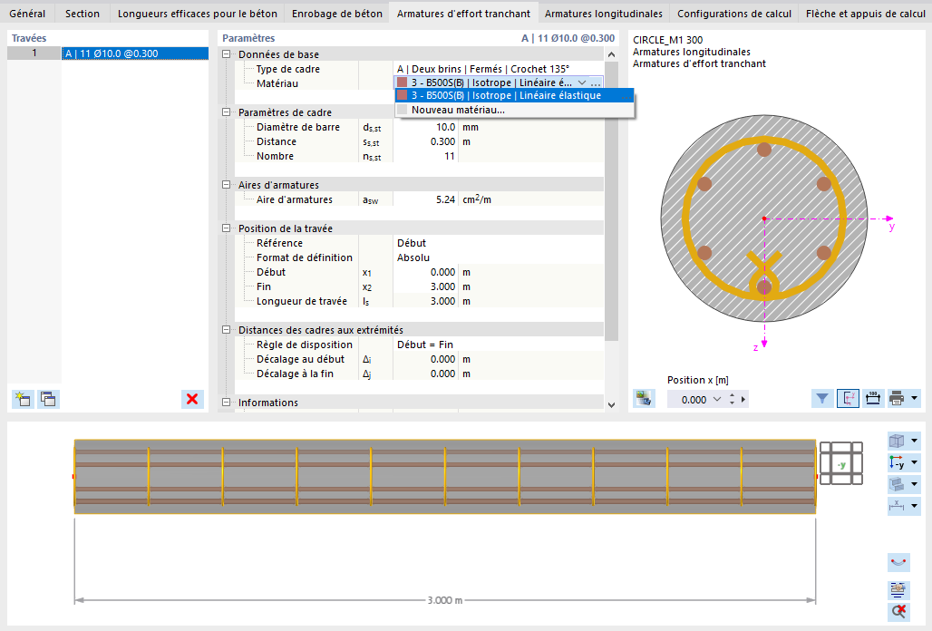 Sélection du matériau des cadres