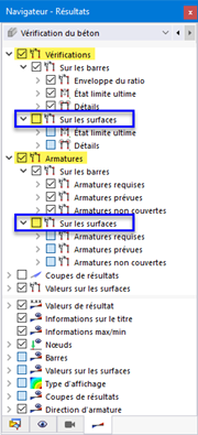 Désactivation des résultats de surface
