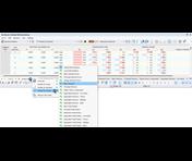 Menu contextuel pour les onglets du tableau