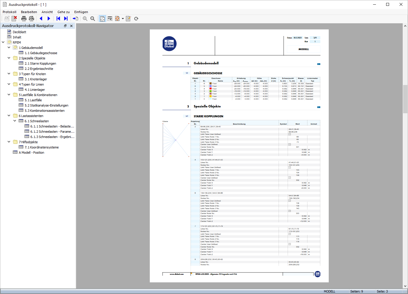 Modèle de bâtiment - Rapport d'impression