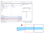 FAQ 005225 | Je souhaite modéliser une poutre de portique avec une section à inertie variable. Pour ce faire, j'ai créé une barre avec la distribution de section « Conique...
