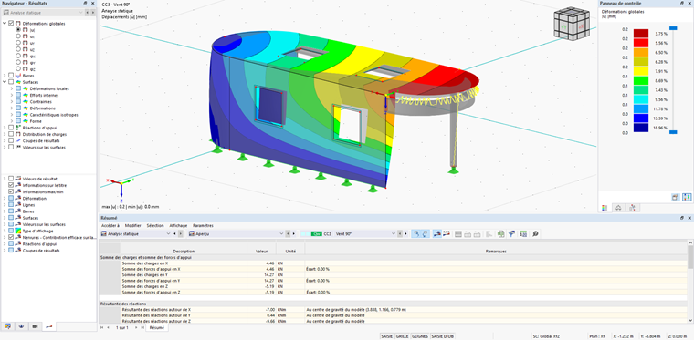 Déformations du cas de charge contenant des charges provenant de RWIND