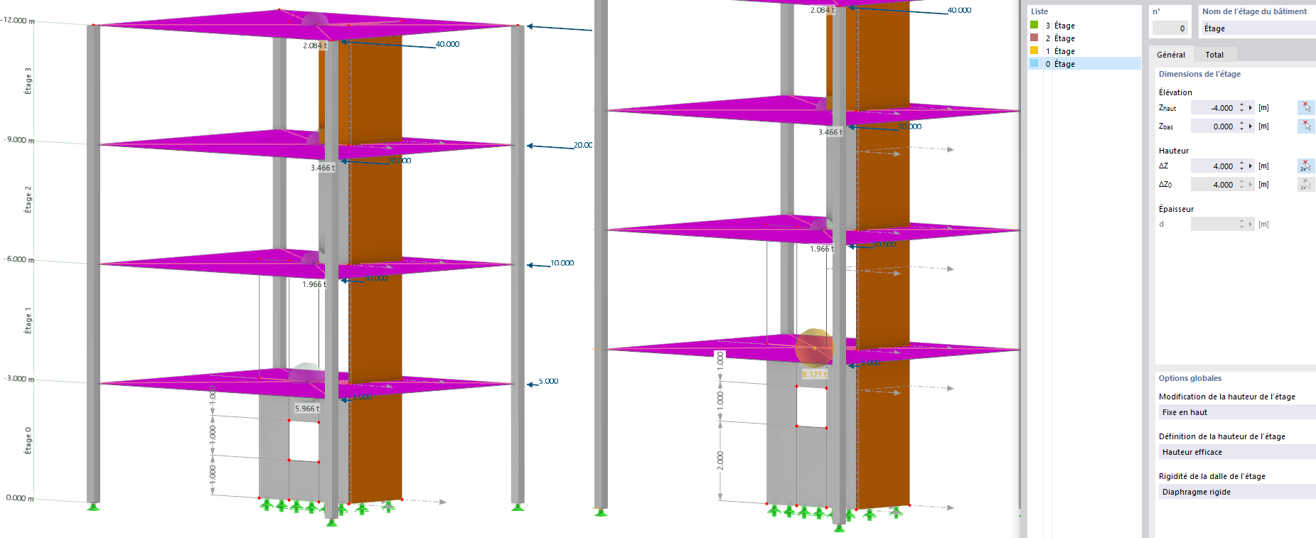 Modification de la hauteur d'étage - étage 0 fixe en haut