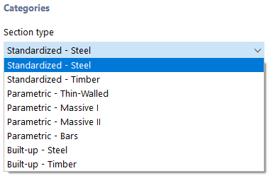 Liste des types de sections