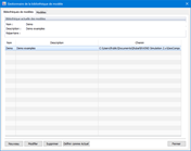 Gestionnaire de la bibliothèque de modèle, Bibliothèques de modèles