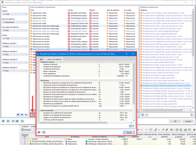 Détails du matériau