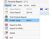 Accès aux paramètres d’impression du rapport d’impression