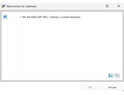 Sélectionner un matériau dans la boîte de dialogue
