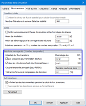 Paramètres de la simulation, Enregistrement des résultats