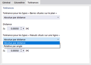 Définir les tolérances pour les plans et les lignes