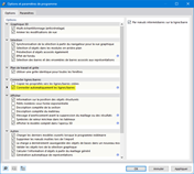 Boîte de dialogue « Options et paramètres de programme »