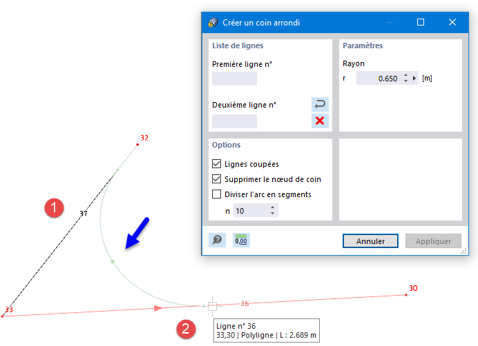 Créer un coin arrondi