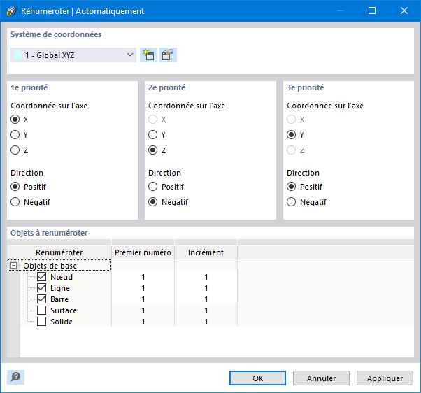Renuméroter les objets automatiquement