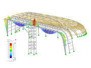 Coupe 3D de la structure et présentation des efforts internes