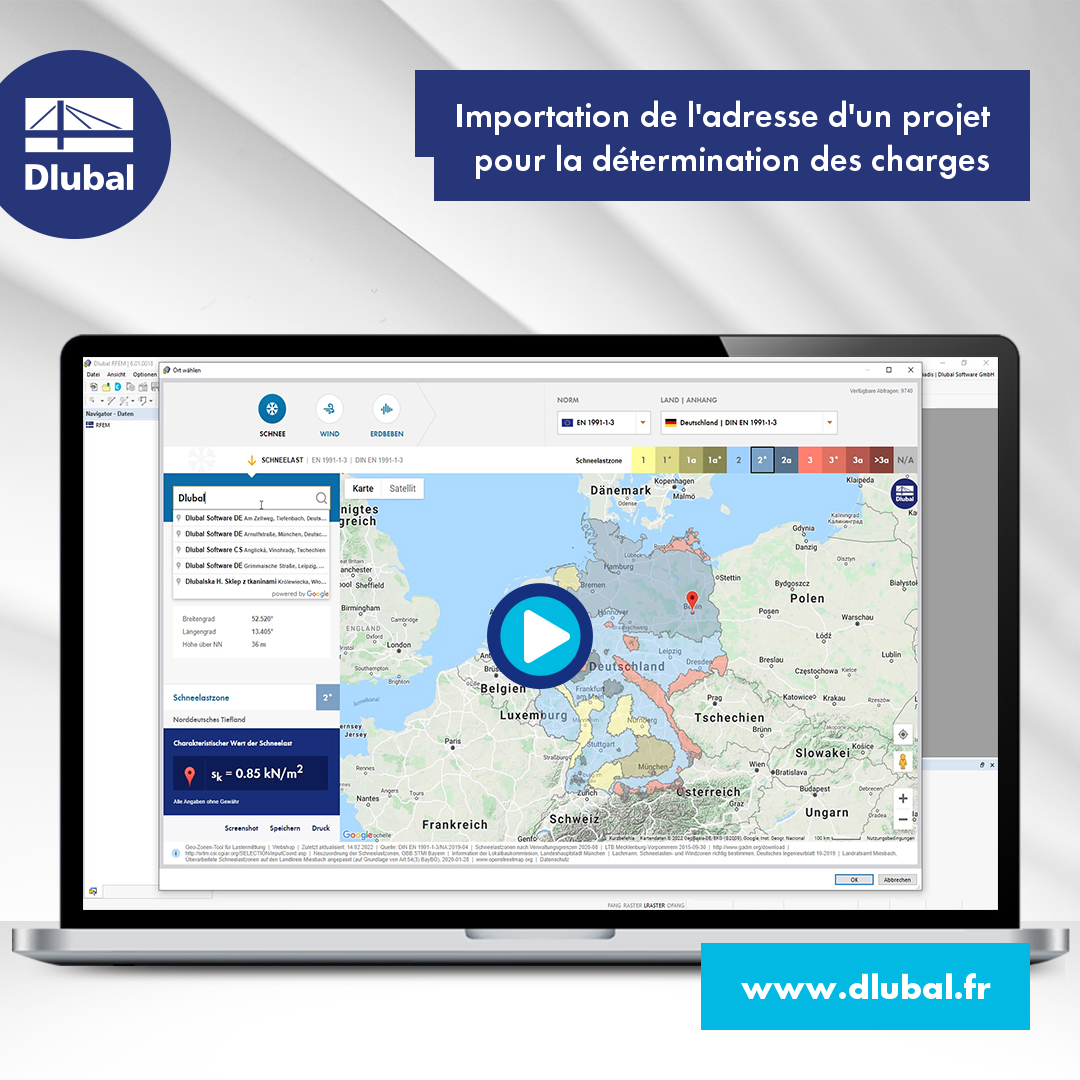 Importation d'un chantier de construction pour la détermination de charges