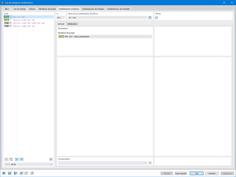 Combinaisons d’actions