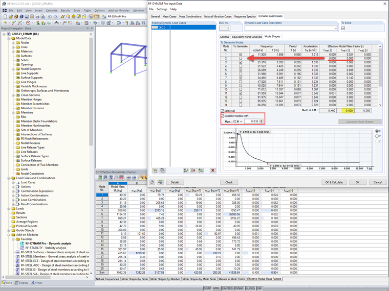 FAQ 005265 | J'ai besoin de plusieurs modes propres pour obtenir une somme de 90 % de la masse modale efficace. Puis-je limiter le nombre de modes propres pour générer