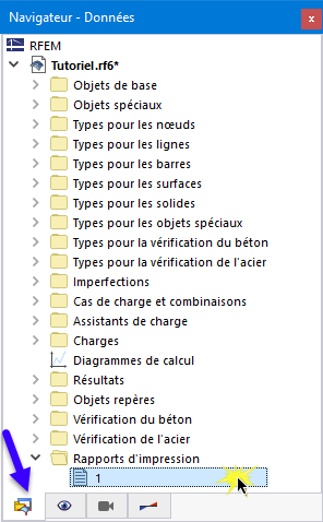 Ouverture du rapport d'impression