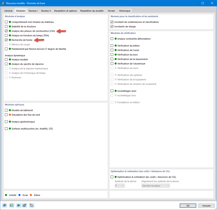 Activation des modules