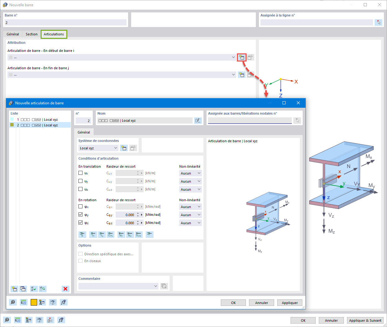 Nouvelle articulation de barre