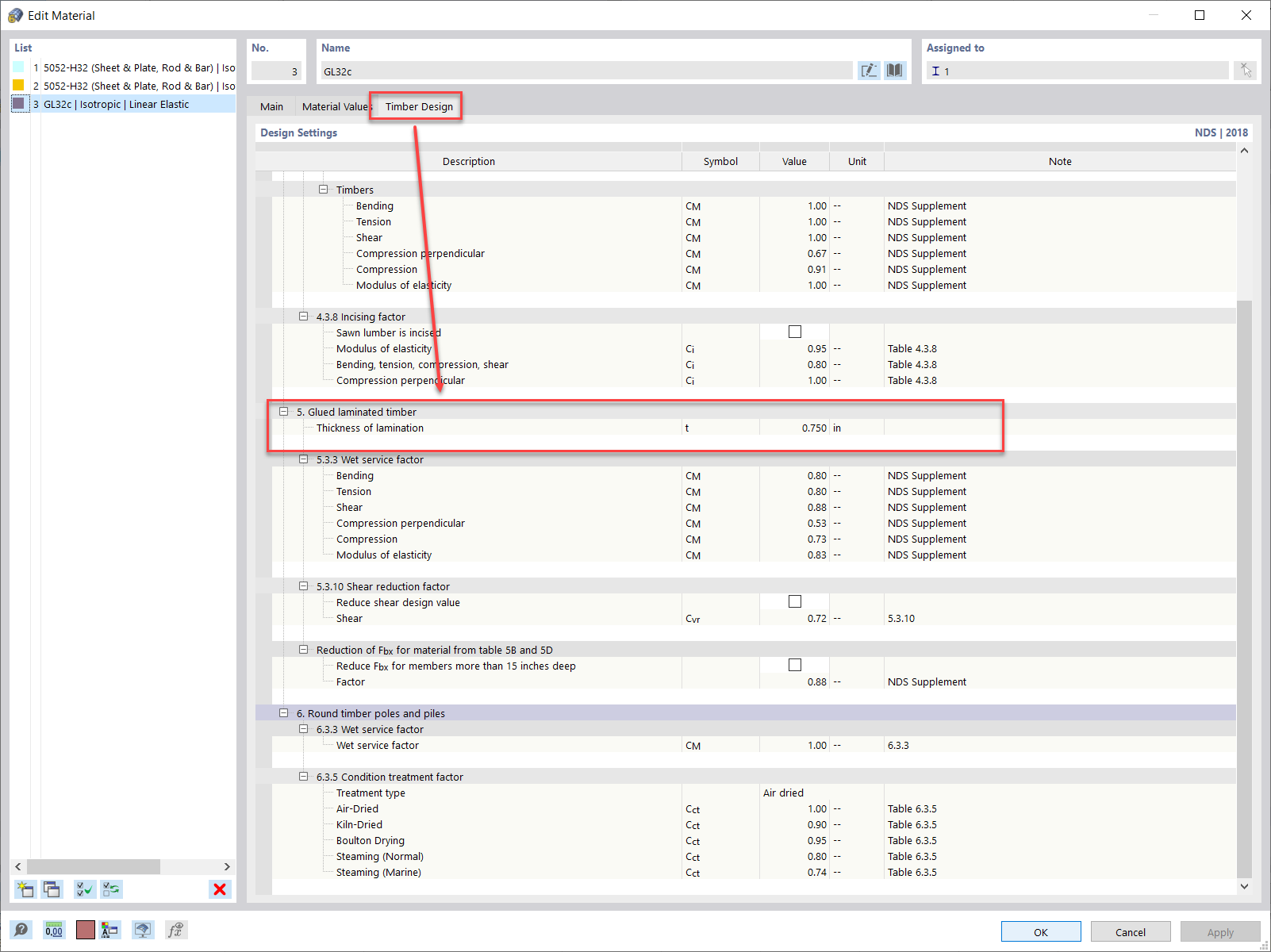 FAQ 005275 | Comment modifier l'épaisseur de lamelle pour une section en bois lamellé-collé dans RFEM 6 ?