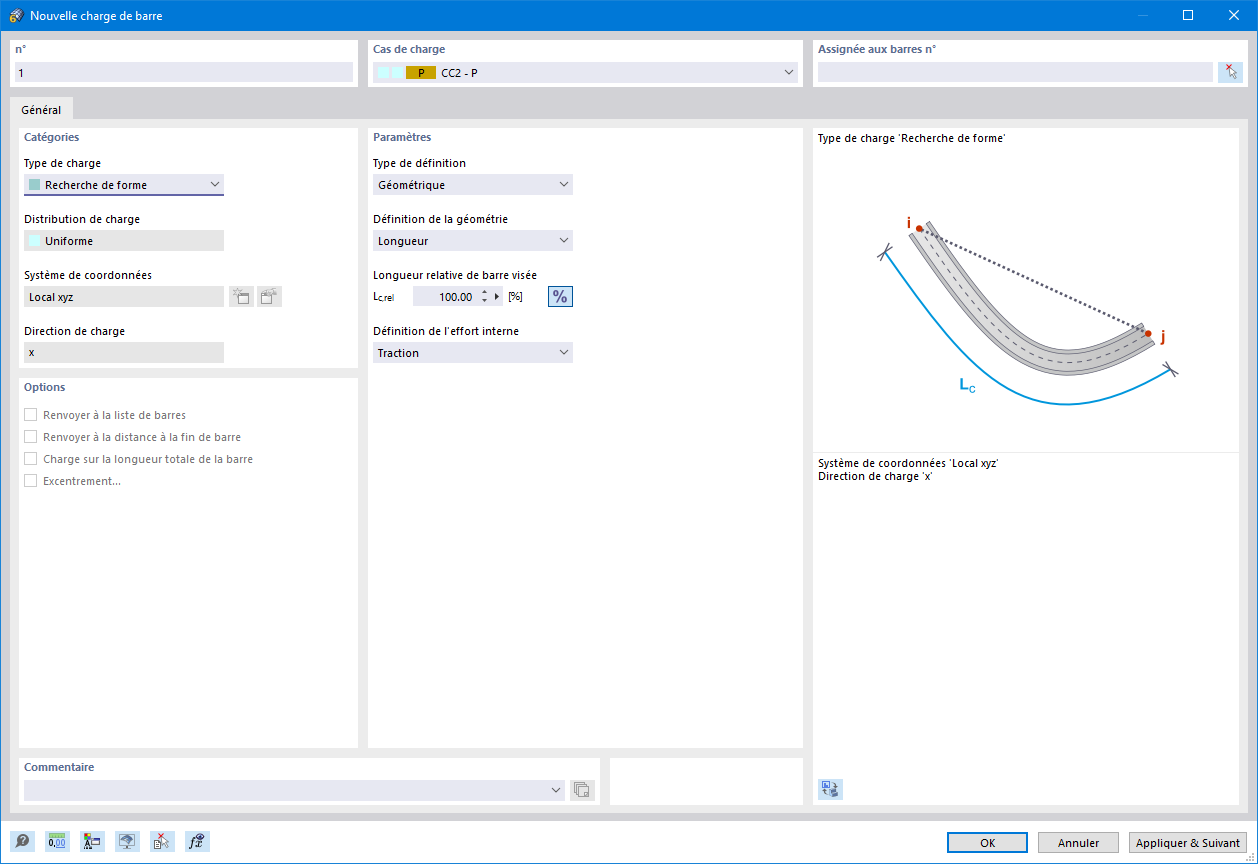 Nouvelle charge de barre de type « Recherche de forme »