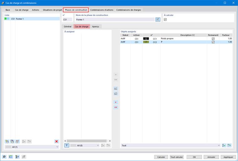 Liste « Objets assignés »