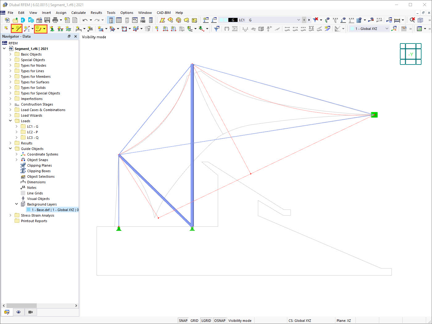 Lignes de contour de membrane
