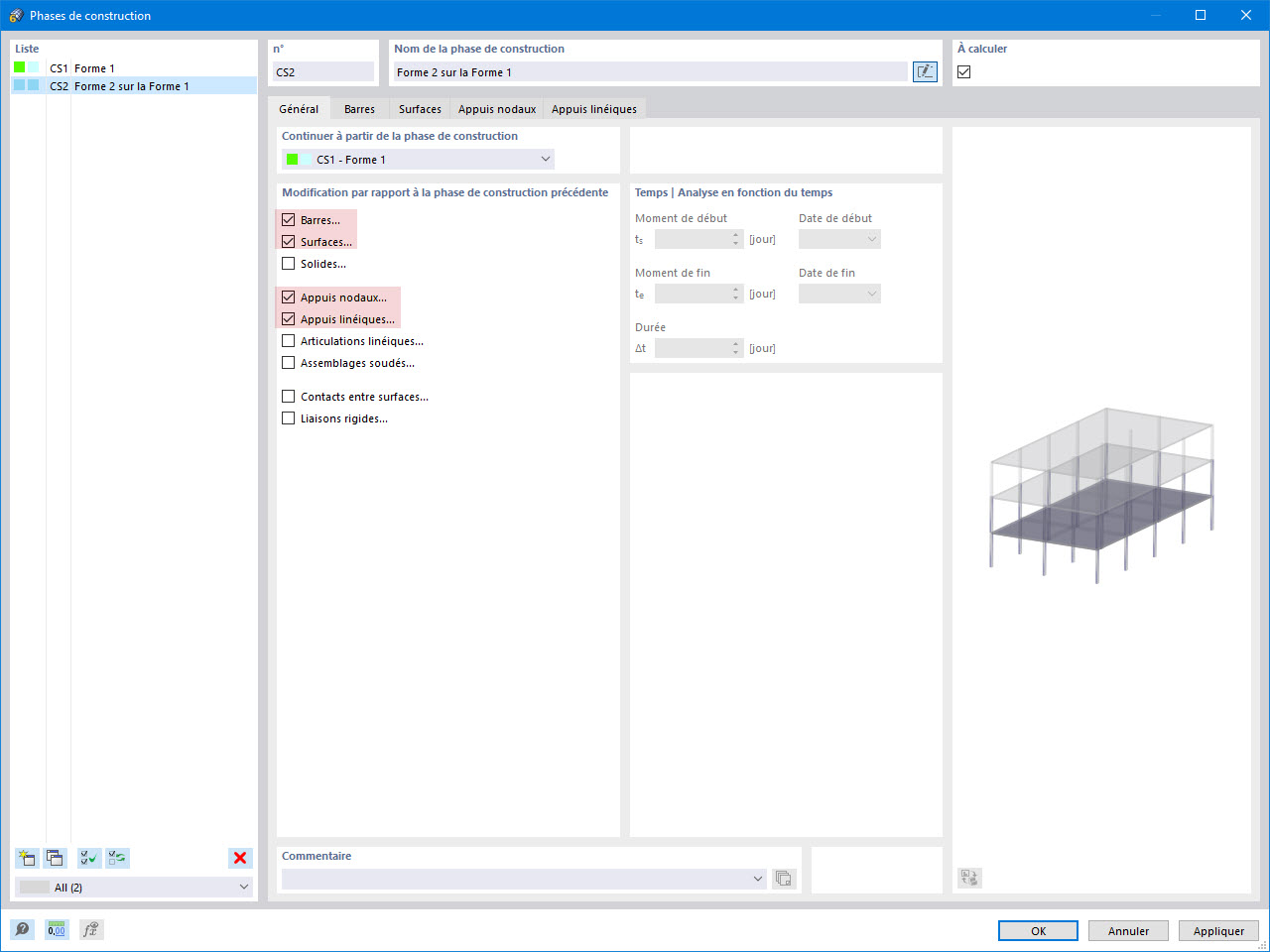 Phase de construction « Forme 2 sur la Forme 1 »