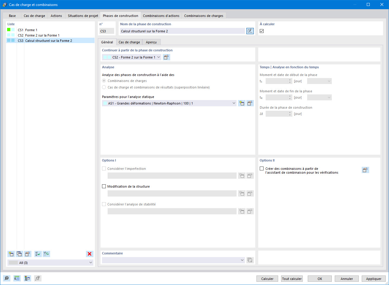 Phase de construction « Calcul structurel sur la Forme 2 »