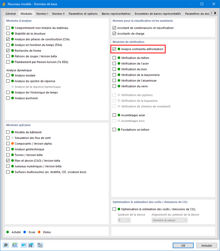 Module complémentaire « Analyse contrainte-déformation »