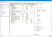 Affichage du calcul de section pour la torsion avec gauchissement dans un modèle 3D. Des efforts internes tels que l’effort normal et les moments de torsion sont montrés.