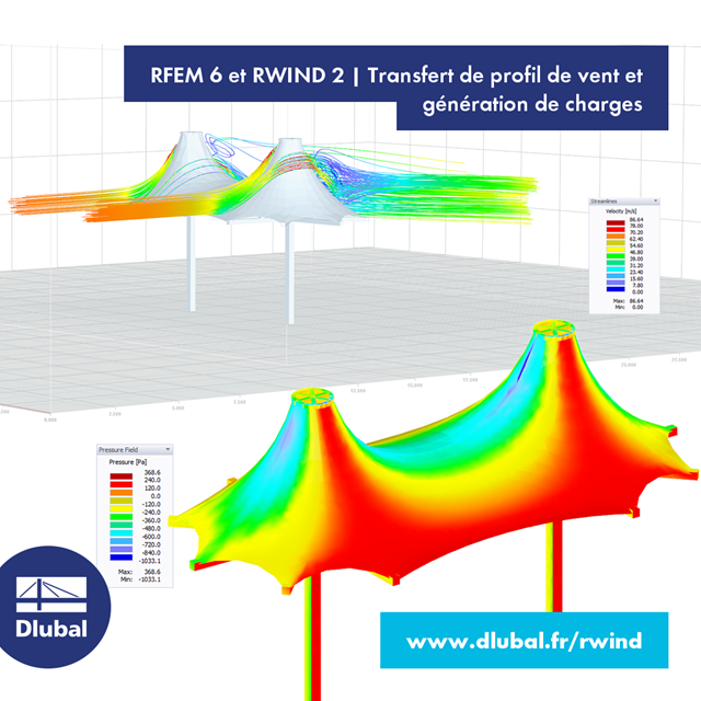 RFEM 6 et RWIND 2 | Transfert de profil de vent et génération de charges