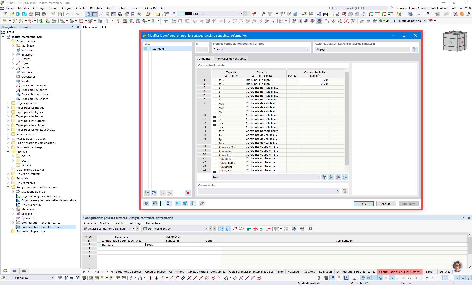 Configurations de surface