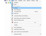 Fonction de menu « Console »