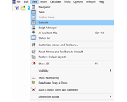Fonction de menu « Console »