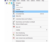 Fonction du menu « Gestionnaire de scripts »