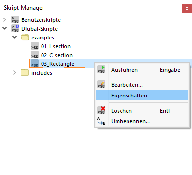Créer et modifier une fenêtre d’entrée dans le « Gestionnaire de scripts »