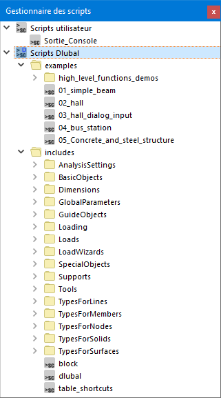 Gestionnaire des scripts