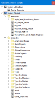 Gestionnaire des scripts