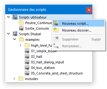 Créer un nouveau script